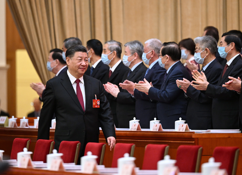 3月5日，第十四屆全國(guó)人民代表大會(huì)第一次會(huì)議在北京人民大會(huì)堂開幕。這是習(xí)近平步入會(huì)場(chǎng)。.jpg